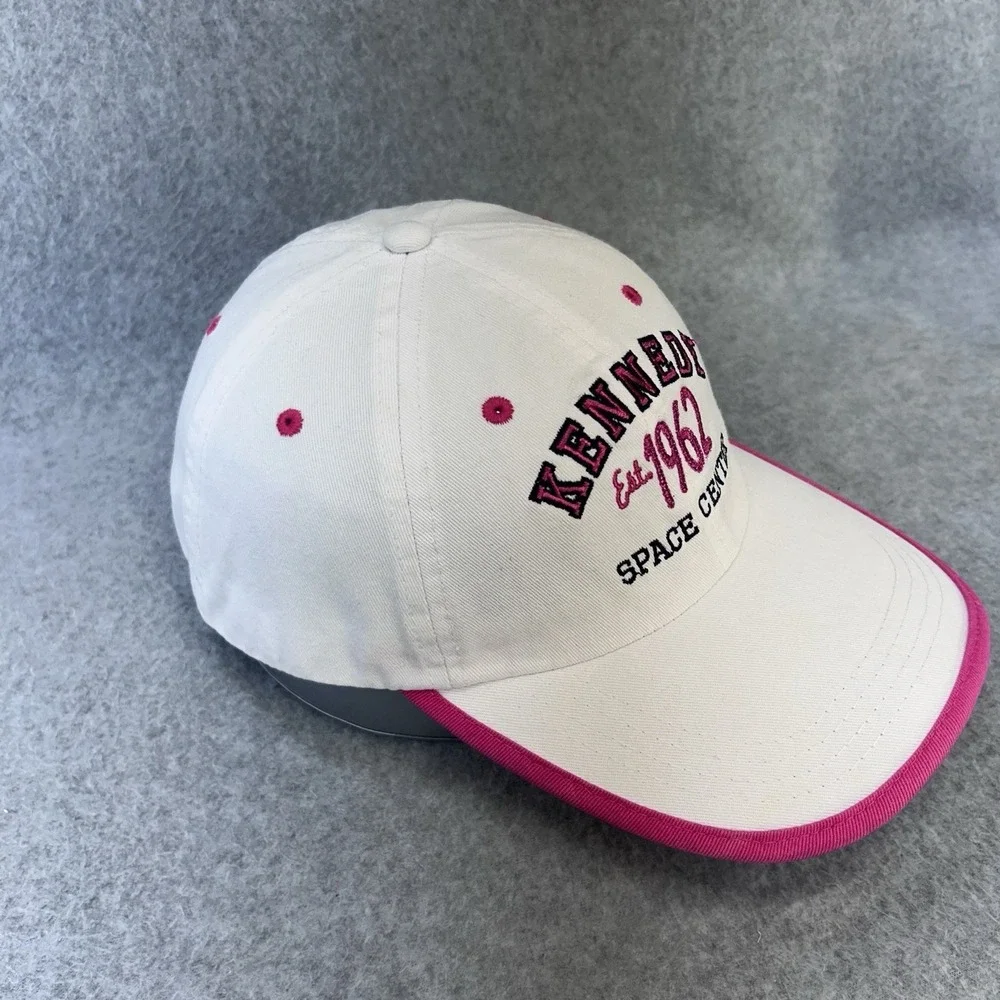 Kennedy Space Center Est 1962 Prairie‎ Mountain White Pink Cotton Strapback Cap